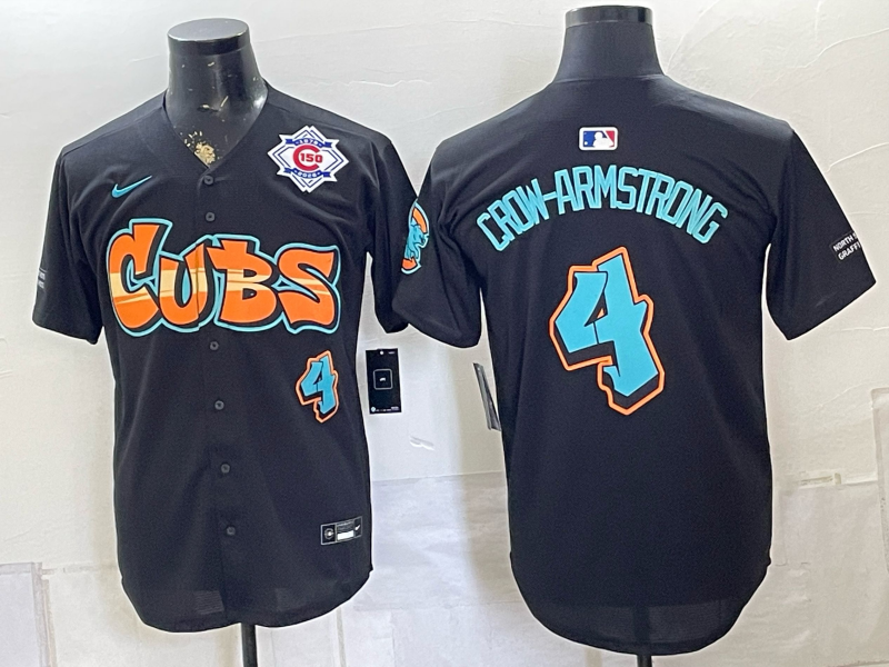 Men 2026 Chicago Cubs #4 Crow armstrong black Game Nike MLB Jersey 08230032->chicago cubs->MLB Jersey